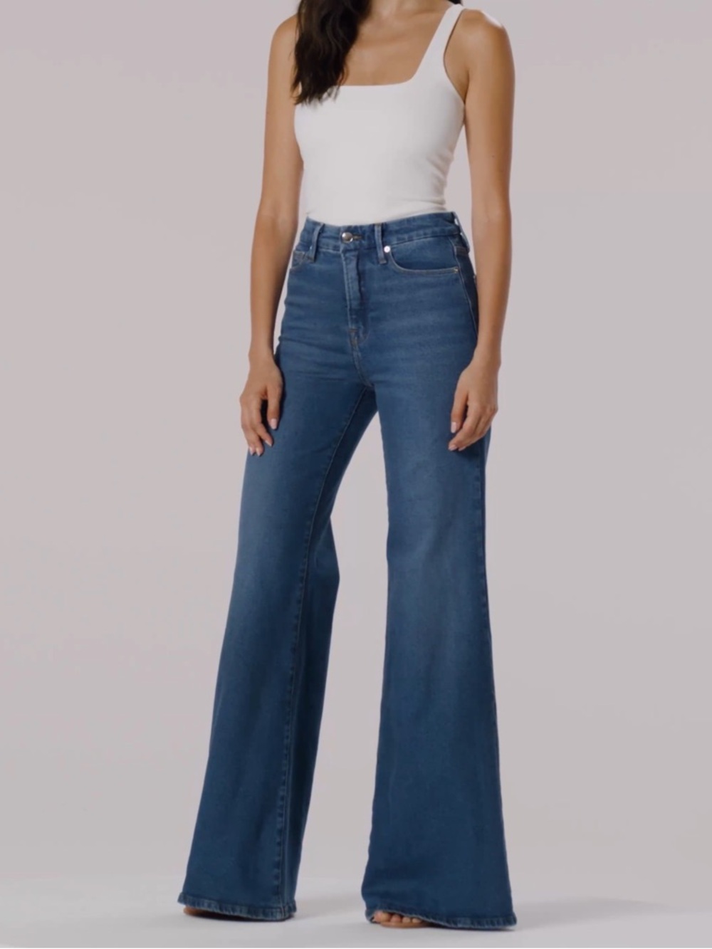 Good American Good Skate Wide Leg Jeans